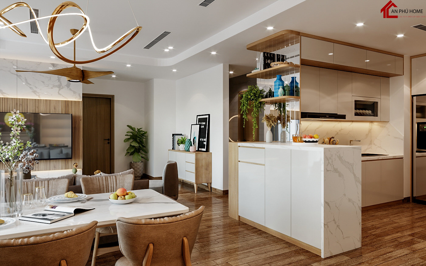 thiết kế tủ bếp chung cư